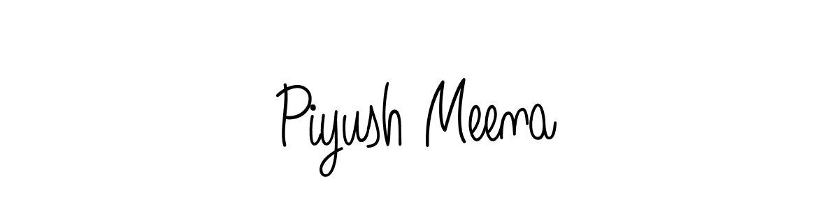 The best way (Angelique-Rose-font-FFP) to make a short signature is to pick only two or three words in your name. The name Piyush Meena include a total of six letters. For converting this name. Piyush Meena signature style 5 images and pictures png