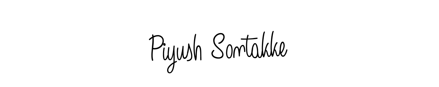 The best way (Angelique-Rose-font-FFP) to make a short signature is to pick only two or three words in your name. The name Piyush Sontakke include a total of six letters. For converting this name. Piyush Sontakke signature style 5 images and pictures png