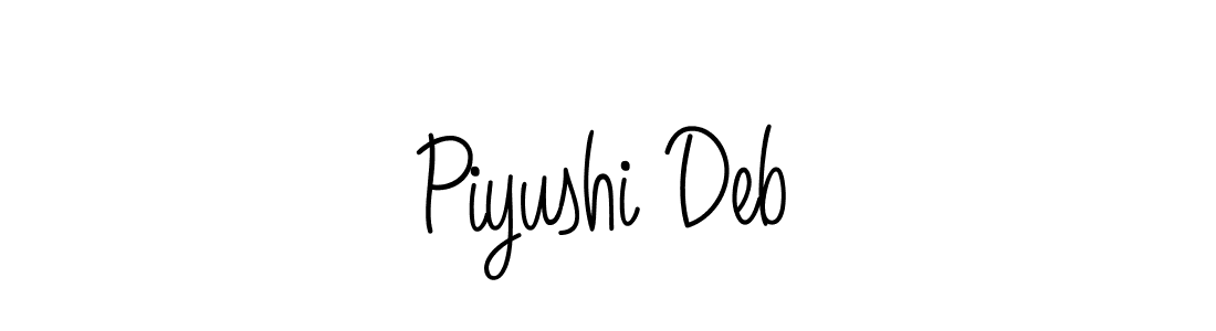 Design your own signature with our free online signature maker. With this signature software, you can create a handwritten (Angelique-Rose-font-FFP) signature for name Piyushi Deb. Piyushi Deb signature style 5 images and pictures png