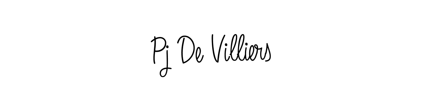 How to make Pj De Villiers name signature. Use Angelique-Rose-font-FFP style for creating short signs online. This is the latest handwritten sign. Pj De Villiers signature style 5 images and pictures png