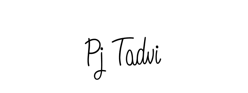 The best way (Angelique-Rose-font-FFP) to make a short signature is to pick only two or three words in your name. The name Pj Tadvi include a total of six letters. For converting this name. Pj Tadvi signature style 5 images and pictures png