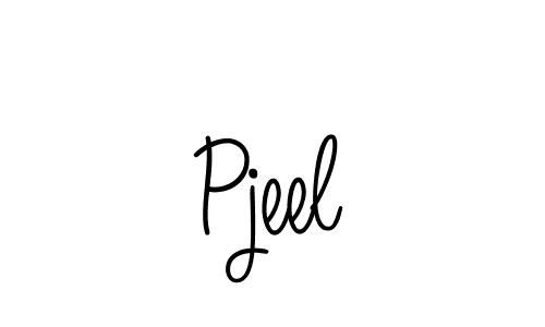 Use a signature maker to create a handwritten signature online. With this signature software, you can design (Angelique-Rose-font-FFP) your own signature for name Pjeel. Pjeel signature style 5 images and pictures png