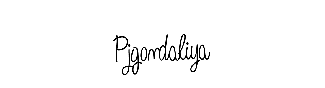 Create a beautiful signature design for name Pjgondaliya. With this signature (Angelique-Rose-font-FFP) fonts, you can make a handwritten signature for free. Pjgondaliya signature style 5 images and pictures png