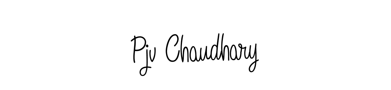 Design your own signature with our free online signature maker. With this signature software, you can create a handwritten (Angelique-Rose-font-FFP) signature for name Pjv Chaudhary. Pjv Chaudhary signature style 5 images and pictures png