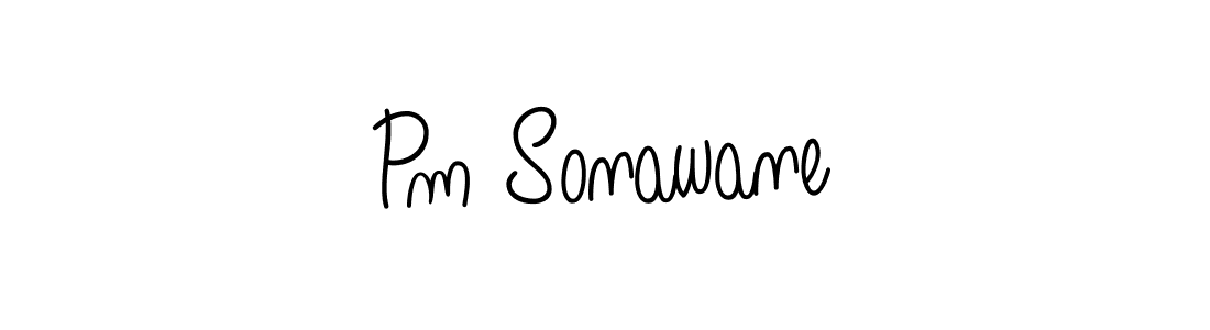 Use a signature maker to create a handwritten signature online. With this signature software, you can design (Angelique-Rose-font-FFP) your own signature for name Pm Sonawane. Pm Sonawane signature style 5 images and pictures png