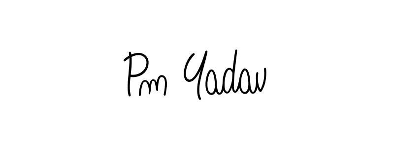 Design your own signature with our free online signature maker. With this signature software, you can create a handwritten (Angelique-Rose-font-FFP) signature for name Pm Yadav. Pm Yadav signature style 5 images and pictures png