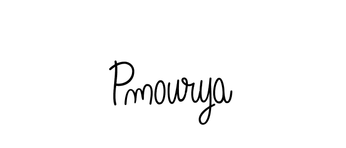 How to make Pmourya name signature. Use Angelique-Rose-font-FFP style for creating short signs online. This is the latest handwritten sign. Pmourya signature style 5 images and pictures png