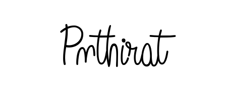 Try this chic Pnthirat handwritten sign style. Using Angelique-Rose-font-FFP font elements, it gives your name a sleek, memorable identity. Pnthirat signature style 5 images and pictures png
