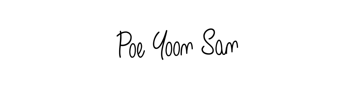 How to make Poe Yoon San signature? Angelique-Rose-font-FFP is a professional autograph style. Create handwritten signature for Poe Yoon San name. Poe Yoon San signature style 5 images and pictures png