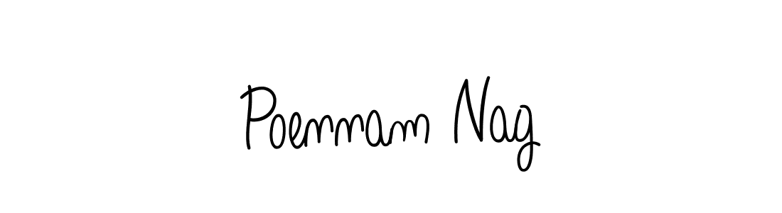 Make a beautiful signature design for name Poennam Nag. With this signature (Angelique-Rose-font-FFP) style, you can create a handwritten signature for free. Poennam Nag signature style 5 images and pictures png