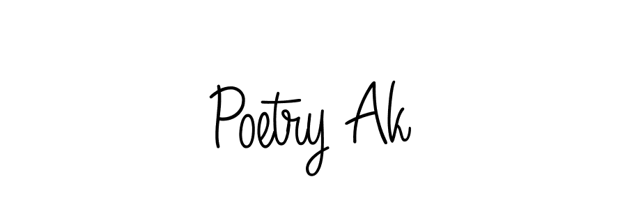 The best way (Angelique-Rose-font-FFP) to make a short signature is to pick only two or three words in your name. The name Poetry Ak include a total of six letters. For converting this name. Poetry Ak signature style 5 images and pictures png