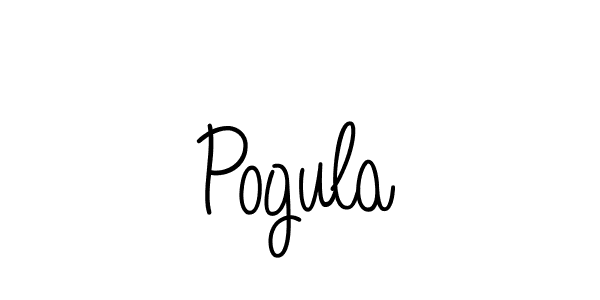 Make a beautiful signature design for name Pogula. With this signature (Angelique-Rose-font-FFP) style, you can create a handwritten signature for free. Pogula signature style 5 images and pictures png