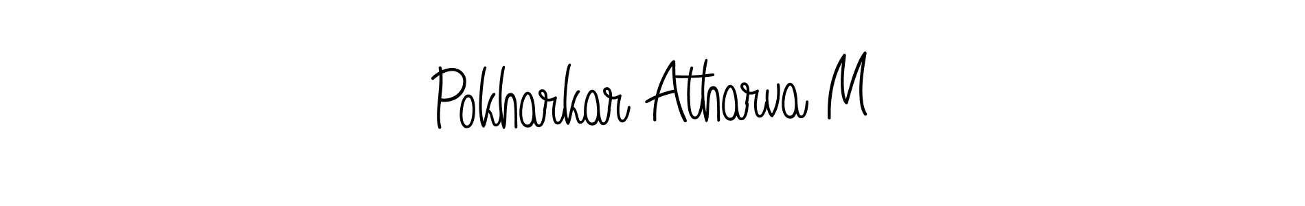 Use a signature maker to create a handwritten signature online. With this signature software, you can design (Angelique-Rose-font-FFP) your own signature for name Pokharkar Atharva M. Pokharkar Atharva M signature style 5 images and pictures png