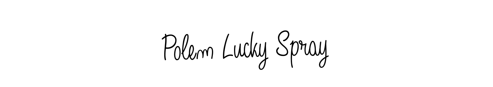 Polem Lucky Spray stylish signature style. Best Handwritten Sign (Angelique-Rose-font-FFP) for my name. Handwritten Signature Collection Ideas for my name Polem Lucky Spray. Polem Lucky Spray signature style 5 images and pictures png