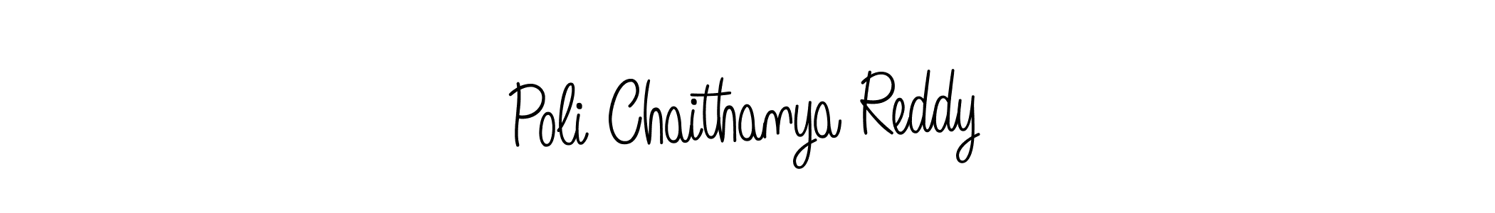 Make a beautiful signature design for name Poli Chaithanya Reddy. With this signature (Angelique-Rose-font-FFP) style, you can create a handwritten signature for free. Poli Chaithanya Reddy signature style 5 images and pictures png