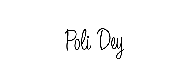 How to make Poli Dey name signature. Use Angelique-Rose-font-FFP style for creating short signs online. This is the latest handwritten sign. Poli Dey signature style 5 images and pictures png