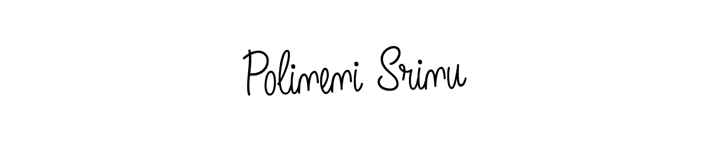 How to make Polineni Srinu name signature. Use Angelique-Rose-font-FFP style for creating short signs online. This is the latest handwritten sign. Polineni Srinu signature style 5 images and pictures png