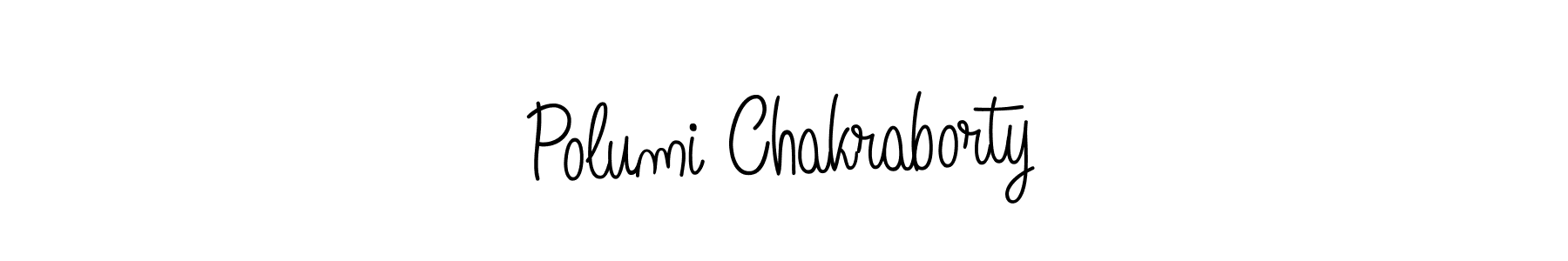 Create a beautiful signature design for name Polumi Chakraborty. With this signature (Angelique-Rose-font-FFP) fonts, you can make a handwritten signature for free. Polumi Chakraborty signature style 5 images and pictures png