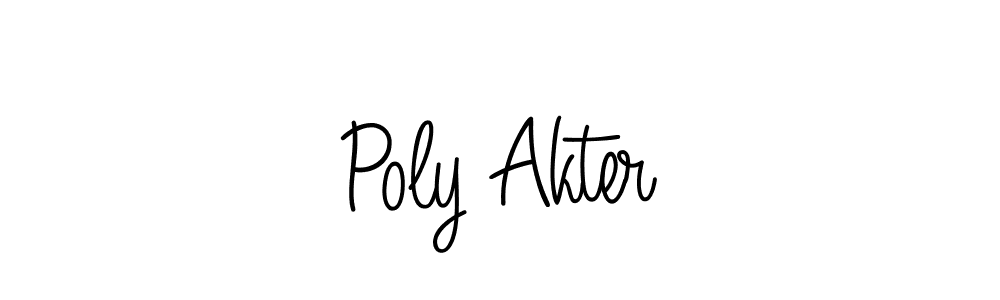 How to make Poly Akter name signature. Use Angelique-Rose-font-FFP style for creating short signs online. This is the latest handwritten sign. Poly Akter signature style 5 images and pictures png