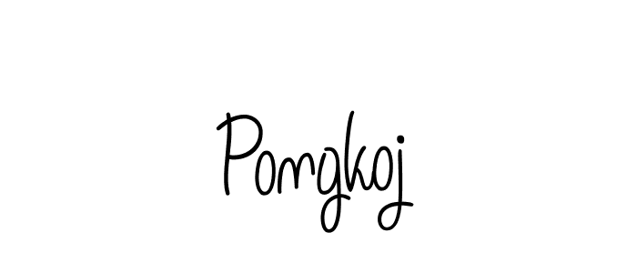 How to make Pongkoj name signature. Use Angelique-Rose-font-FFP style for creating short signs online. This is the latest handwritten sign. Pongkoj signature style 5 images and pictures png