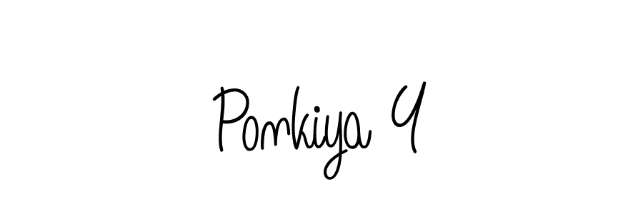 You should practise on your own different ways (Angelique-Rose-font-FFP) to write your name (Ponkiya Y) in signature. don't let someone else do it for you. Ponkiya Y signature style 5 images and pictures png
