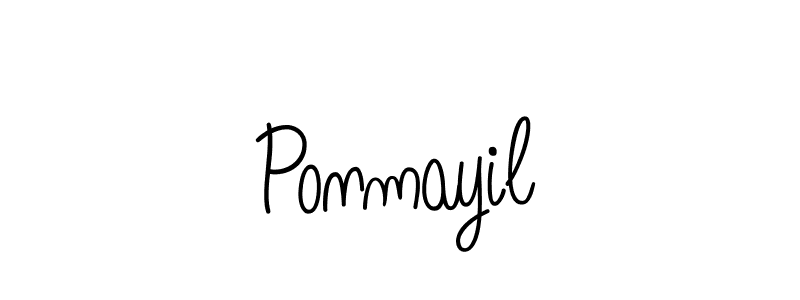 Use a signature maker to create a handwritten signature online. With this signature software, you can design (Angelique-Rose-font-FFP) your own signature for name Ponmayil. Ponmayil signature style 5 images and pictures png