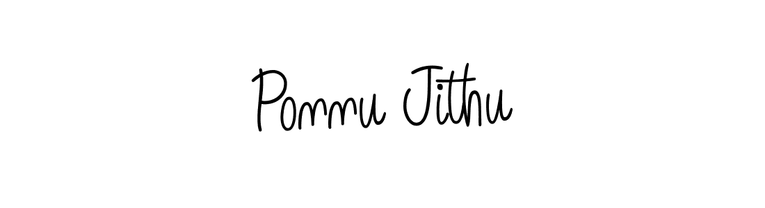 Use a signature maker to create a handwritten signature online. With this signature software, you can design (Angelique-Rose-font-FFP) your own signature for name Ponnu Jithu. Ponnu Jithu signature style 5 images and pictures png