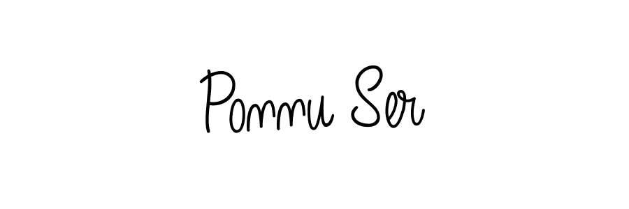 You should practise on your own different ways (Angelique-Rose-font-FFP) to write your name (Ponnu Ser) in signature. don't let someone else do it for you. Ponnu Ser signature style 5 images and pictures png