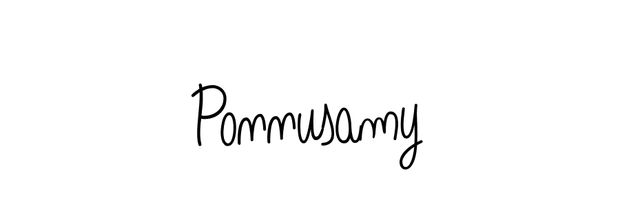 Make a beautiful signature design for name Ponnusamy. With this signature (Angelique-Rose-font-FFP) style, you can create a handwritten signature for free. Ponnusamy signature style 5 images and pictures png