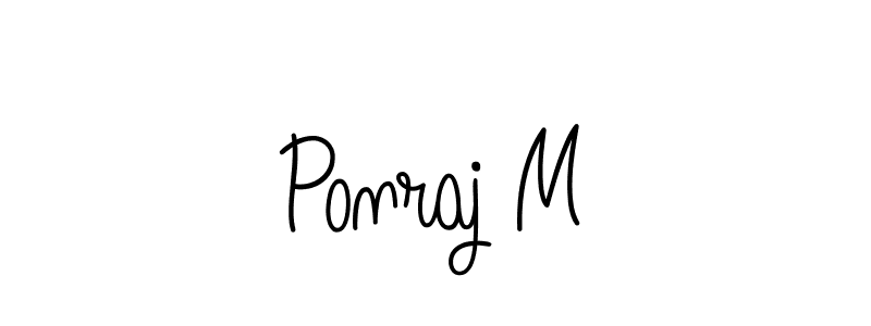 Design your own signature with our free online signature maker. With this signature software, you can create a handwritten (Angelique-Rose-font-FFP) signature for name Ponraj M. Ponraj M signature style 5 images and pictures png