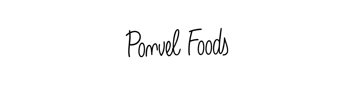 You should practise on your own different ways (Angelique-Rose-font-FFP) to write your name (Ponvel Foods) in signature. don't let someone else do it for you. Ponvel Foods signature style 5 images and pictures png