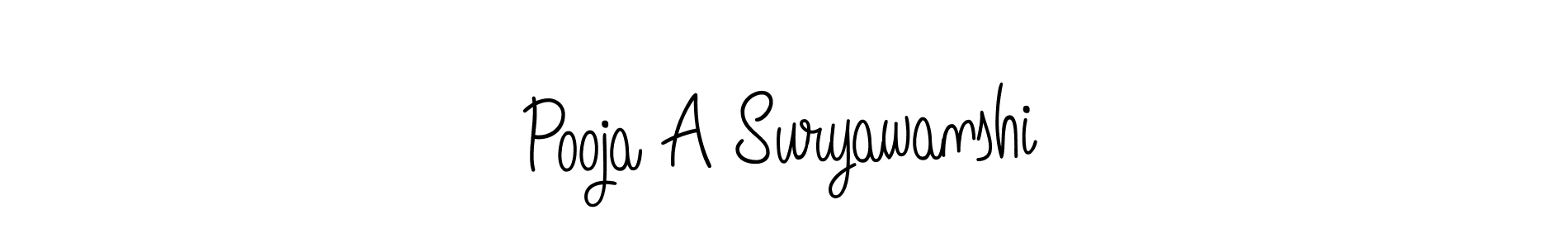 The best way (Angelique-Rose-font-FFP) to make a short signature is to pick only two or three words in your name. The name Pooja A Suryawanshi include a total of six letters. For converting this name. Pooja A Suryawanshi signature style 5 images and pictures png