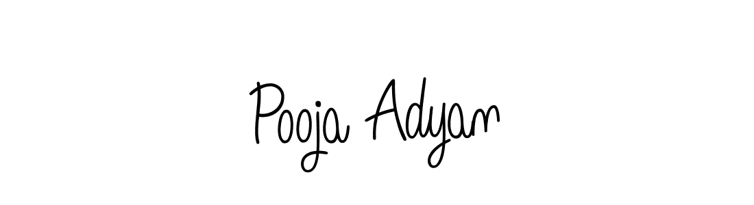 The best way (Angelique-Rose-font-FFP) to make a short signature is to pick only two or three words in your name. The name Pooja Adyan include a total of six letters. For converting this name. Pooja Adyan signature style 5 images and pictures png