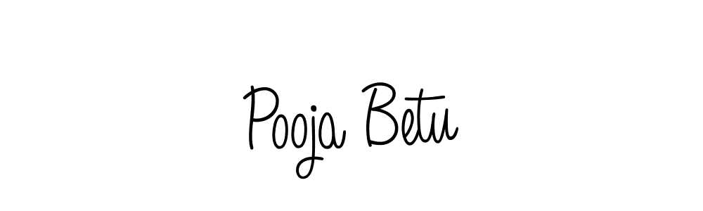The best way (Angelique-Rose-font-FFP) to make a short signature is to pick only two or three words in your name. The name Pooja Betu include a total of six letters. For converting this name. Pooja Betu signature style 5 images and pictures png