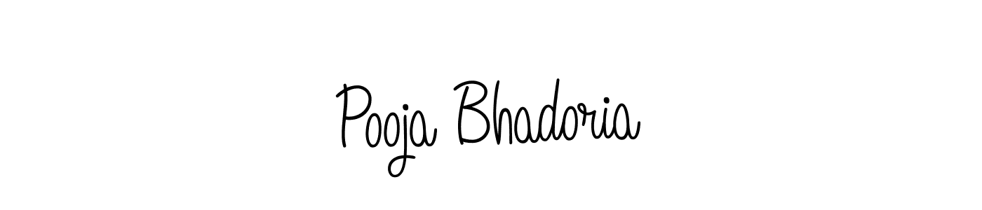 You should practise on your own different ways (Angelique-Rose-font-FFP) to write your name (Pooja Bhadoria) in signature. don't let someone else do it for you. Pooja Bhadoria signature style 5 images and pictures png