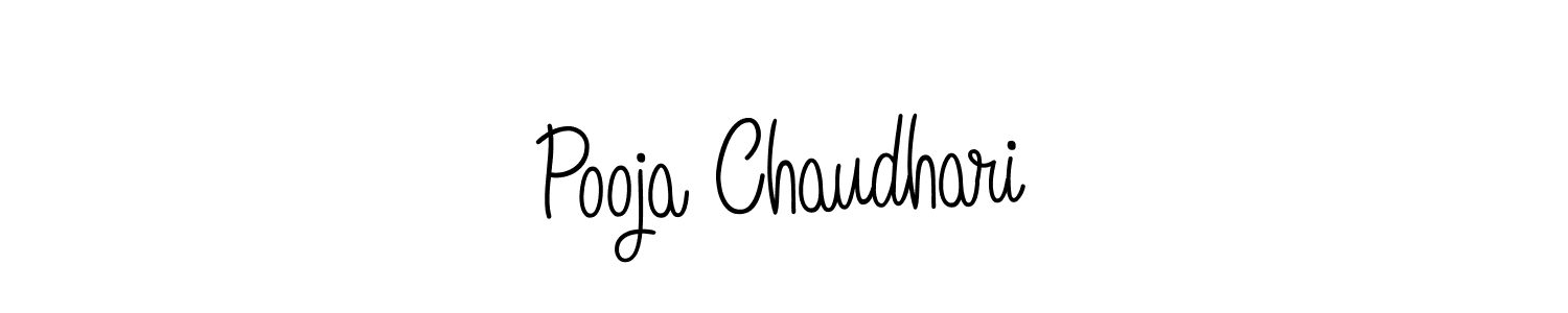 Pooja Chaudhari stylish signature style. Best Handwritten Sign (Angelique-Rose-font-FFP) for my name. Handwritten Signature Collection Ideas for my name Pooja Chaudhari. Pooja Chaudhari signature style 5 images and pictures png