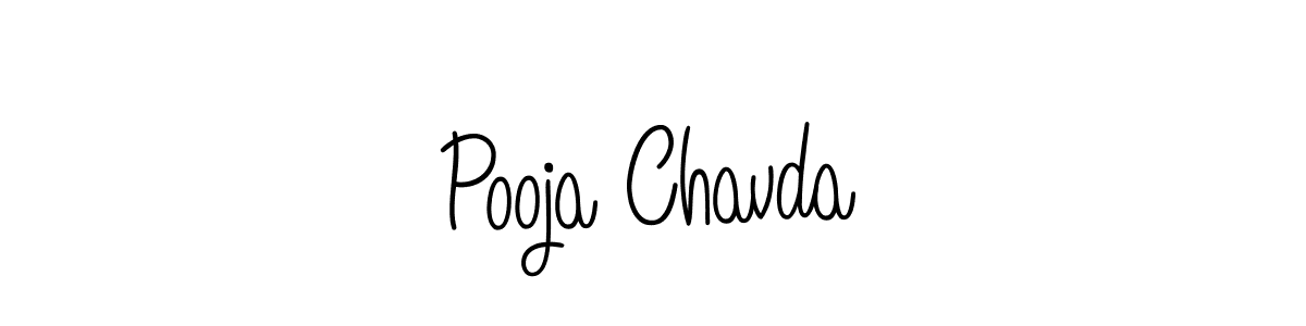 Use a signature maker to create a handwritten signature online. With this signature software, you can design (Angelique-Rose-font-FFP) your own signature for name Pooja Chavda. Pooja Chavda signature style 5 images and pictures png