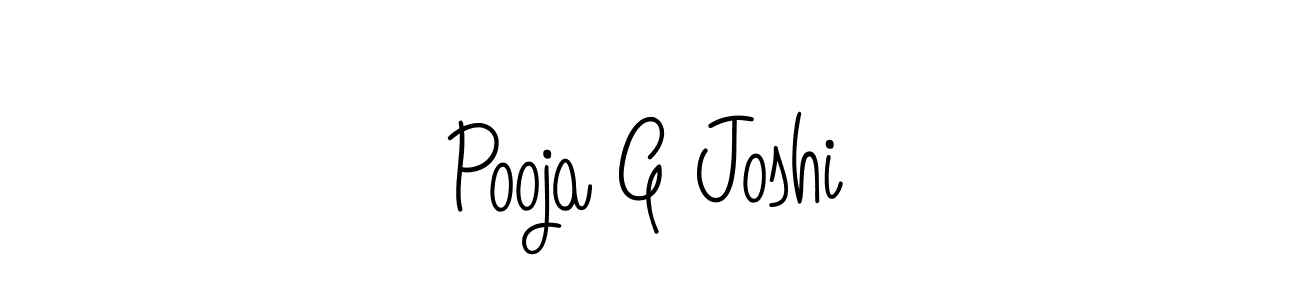 Use a signature maker to create a handwritten signature online. With this signature software, you can design (Angelique-Rose-font-FFP) your own signature for name Pooja G Joshi. Pooja G Joshi signature style 5 images and pictures png