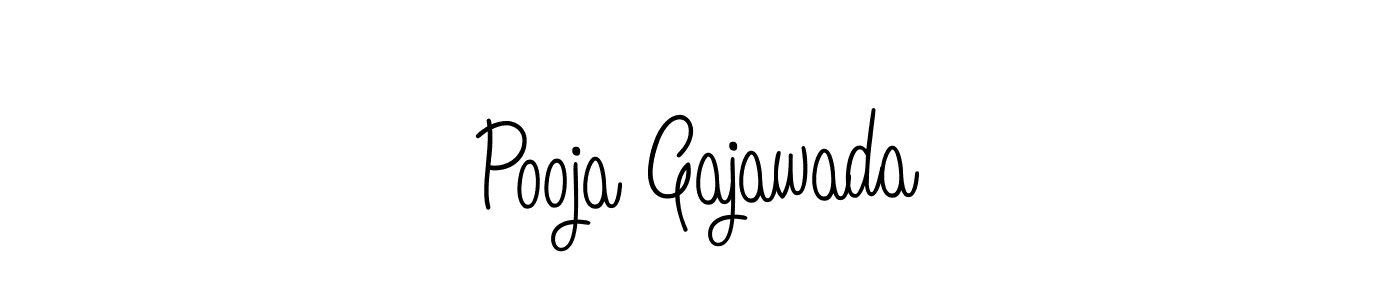 You should practise on your own different ways (Angelique-Rose-font-FFP) to write your name (Pooja Gajawada) in signature. don't let someone else do it for you. Pooja Gajawada signature style 5 images and pictures png