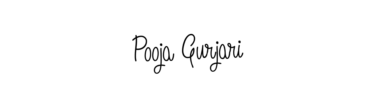 Make a beautiful signature design for name Pooja Gurjari. With this signature (Angelique-Rose-font-FFP) style, you can create a handwritten signature for free. Pooja Gurjari signature style 5 images and pictures png