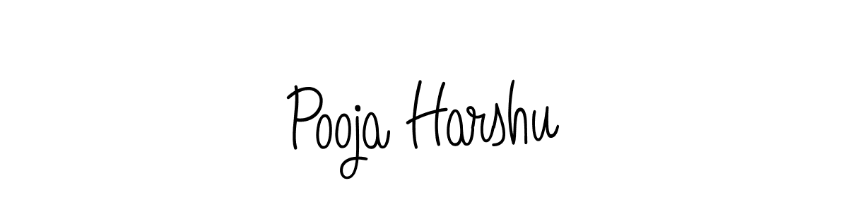 Also we have Pooja Harshu name is the best signature style. Create professional handwritten signature collection using Angelique-Rose-font-FFP autograph style. Pooja Harshu signature style 5 images and pictures png