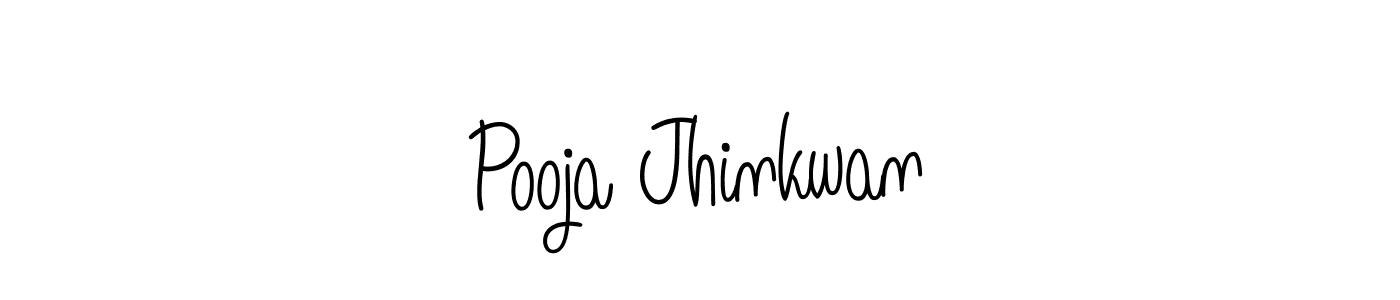How to make Pooja Jhinkwan name signature. Use Angelique-Rose-font-FFP style for creating short signs online. This is the latest handwritten sign. Pooja Jhinkwan signature style 5 images and pictures png