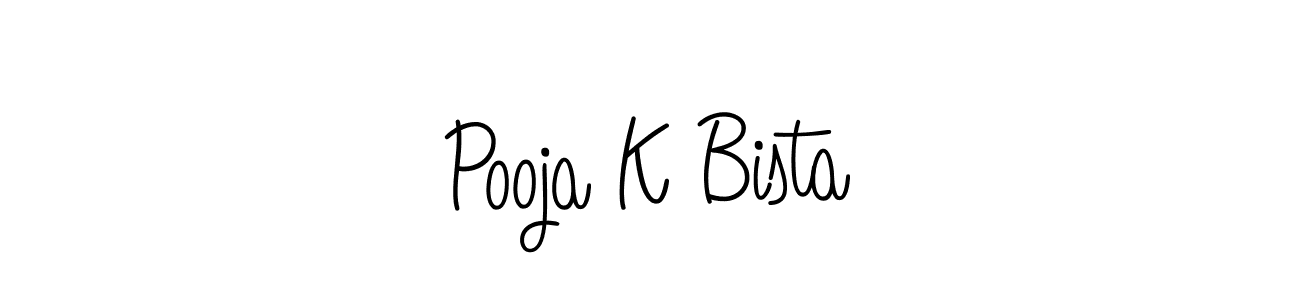 How to Draw Pooja K Bista signature style? Angelique-Rose-font-FFP is a latest design signature styles for name Pooja K Bista. Pooja K Bista signature style 5 images and pictures png
