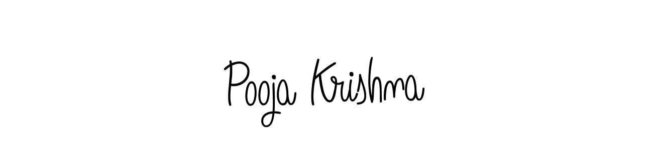 Use a signature maker to create a handwritten signature online. With this signature software, you can design (Angelique-Rose-font-FFP) your own signature for name Pooja Krishna. Pooja Krishna signature style 5 images and pictures png