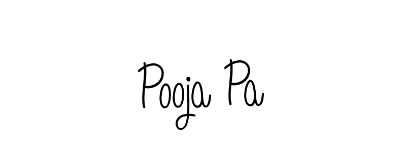 The best way (Angelique-Rose-font-FFP) to make a short signature is to pick only two or three words in your name. The name Pooja Pa include a total of six letters. For converting this name. Pooja Pa signature style 5 images and pictures png