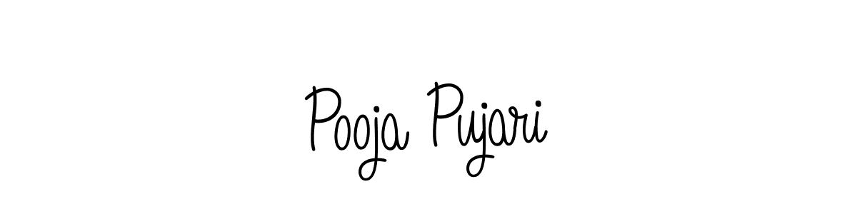 How to make Pooja Pujari name signature. Use Angelique-Rose-font-FFP style for creating short signs online. This is the latest handwritten sign. Pooja Pujari signature style 5 images and pictures png