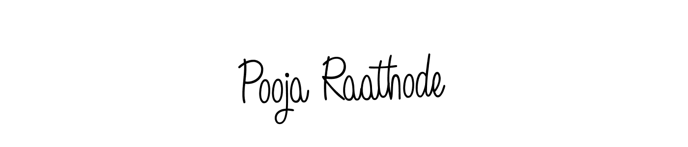 How to make Pooja Raathode name signature. Use Angelique-Rose-font-FFP style for creating short signs online. This is the latest handwritten sign. Pooja Raathode signature style 5 images and pictures png
