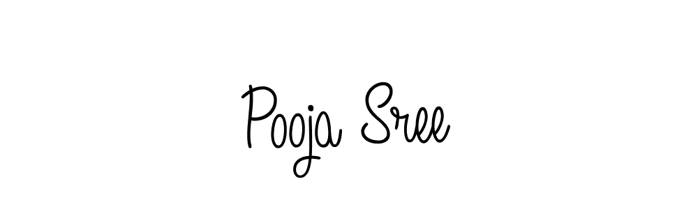 Make a beautiful signature design for name Pooja Sree. With this signature (Angelique-Rose-font-FFP) style, you can create a handwritten signature for free. Pooja Sree signature style 5 images and pictures png