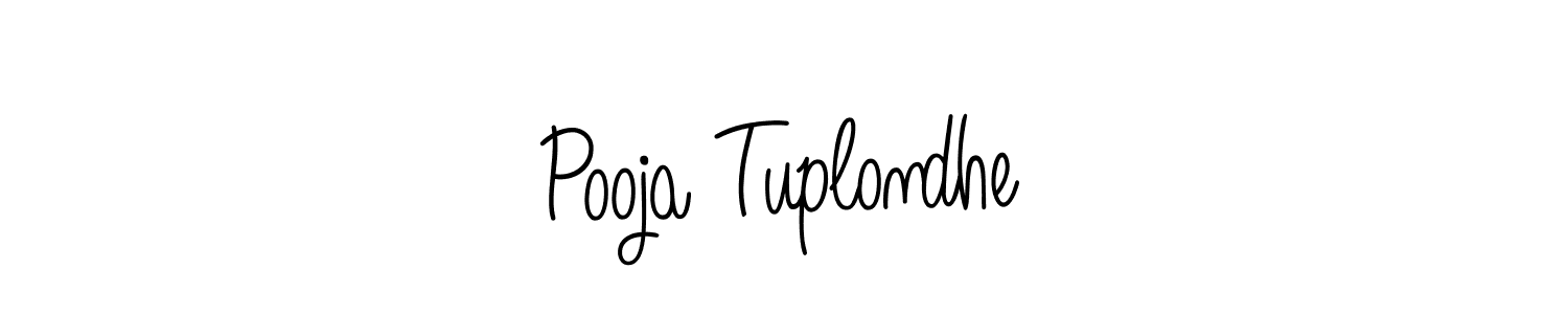 You should practise on your own different ways (Angelique-Rose-font-FFP) to write your name (Pooja Tuplondhe) in signature. don't let someone else do it for you. Pooja Tuplondhe signature style 5 images and pictures png