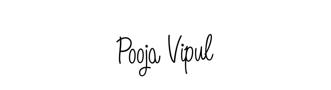 How to make Pooja Vipul name signature. Use Angelique-Rose-font-FFP style for creating short signs online. This is the latest handwritten sign. Pooja Vipul signature style 5 images and pictures png